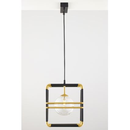 Jupiter 2029 - Lampadario a sospensione con filo FIORI 2xG9/10W/230V nero/oro/limpido