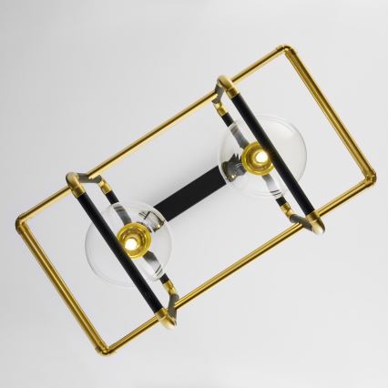 Jupiter 2029 - Lampadario a sospensione con filo FIORI 2xG9/10W/230V nero/oro/limpido