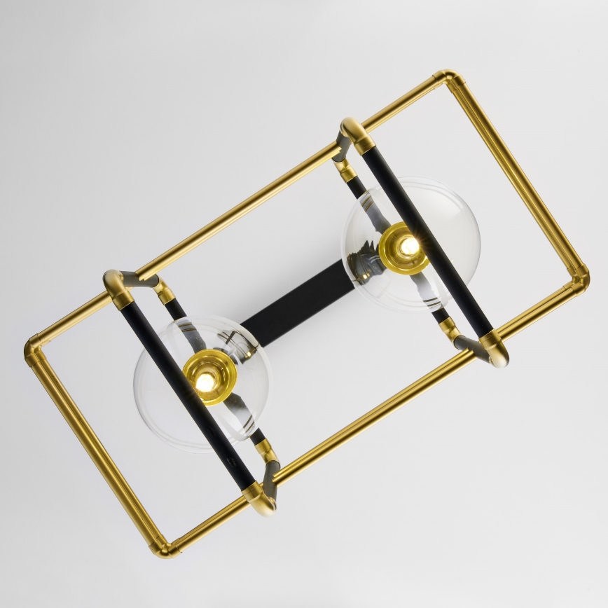 Jupiter 2029 - Lampadario a sospensione con filo FIORI 2xG9/10W/230V nero/oro/limpido