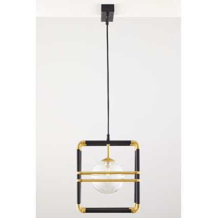 Jupiter 2029 - Lampadario a sospensione con filo FIORI 2xG9/10W/230V nero/oro/limpido