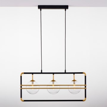 Jupiter 2030 - Lampadario a sospensione con filo FIORI 3xG9/10W/230V nero/oro/limpido