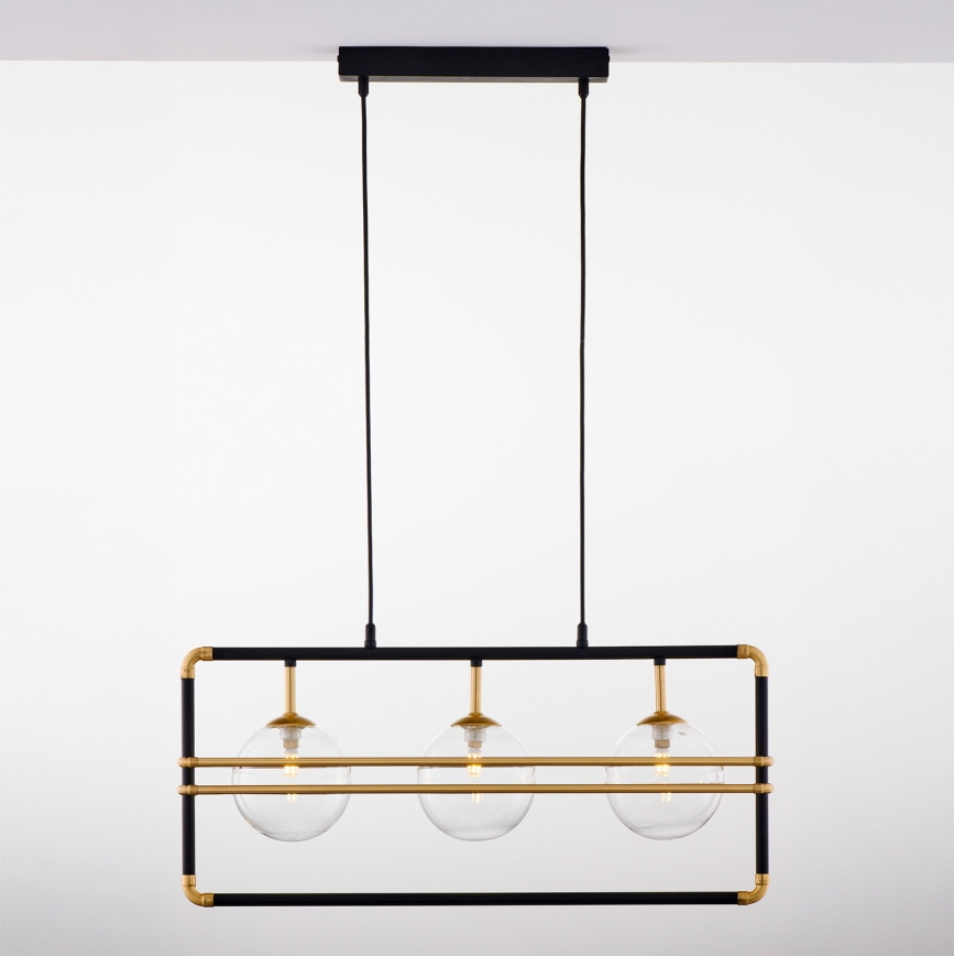Jupiter 2030 - Suspension filaire FIORI 3xG9/10W/230V noir/doré/transparent