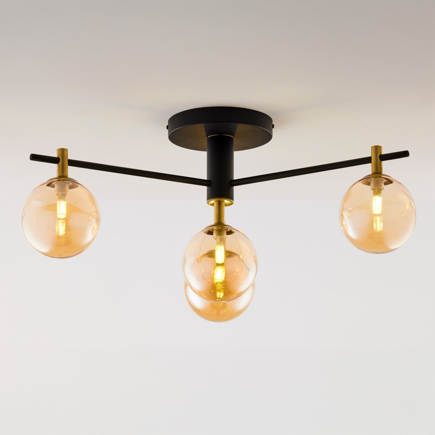 Jupiter 2031 - Lampadario a plafone FIGARO 4xG9/10W/230V nero/oro/beige