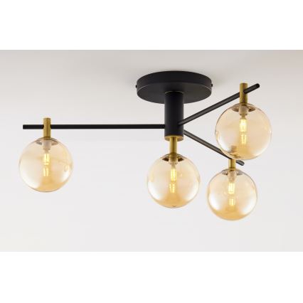 Jupiter 2031 - Lampadario a plafone FIGARO 4xG9/10W/230V nero/oro/beige