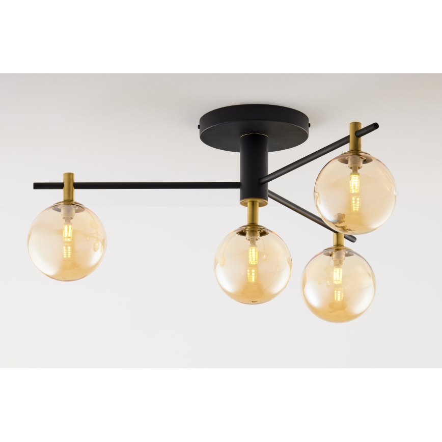 Jupiter 2031 - Lampadario a plafone FIGARO 4xG9/10W/230V nero/oro/beige