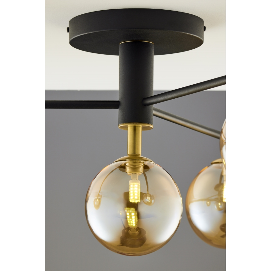 Jupiter 2031 - Lampadario a plafone FIGARO 4xG9/10W/230V nero/oro/beige