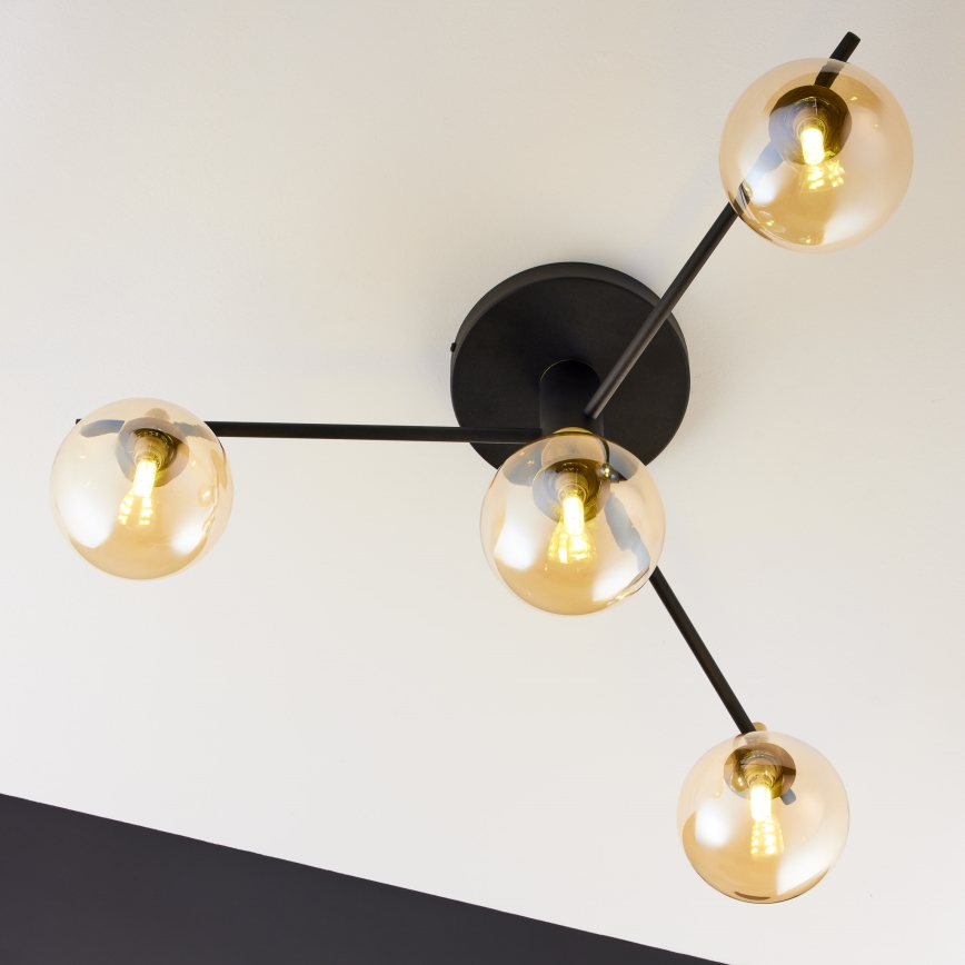 Jupiter 2031 - Lampadario a plafone FIGARO 4xG9/10W/230V nero/oro/beige