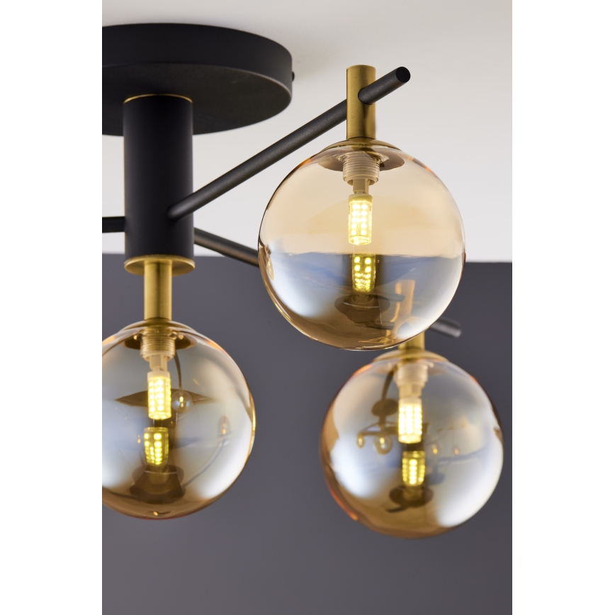Jupiter 2031 - Lampadario a plafone FIGARO 4xG9/10W/230V nero/oro/beige