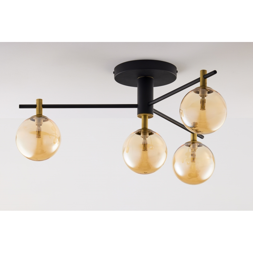 Jupiter 2031 - Lampadario a plafone FIGARO 4xG9/10W/230V nero/oro/beige