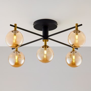 Jupiter 2032 - Lampadario a plafone FIGARO 5xG9/10W/230V nero/oro/beige