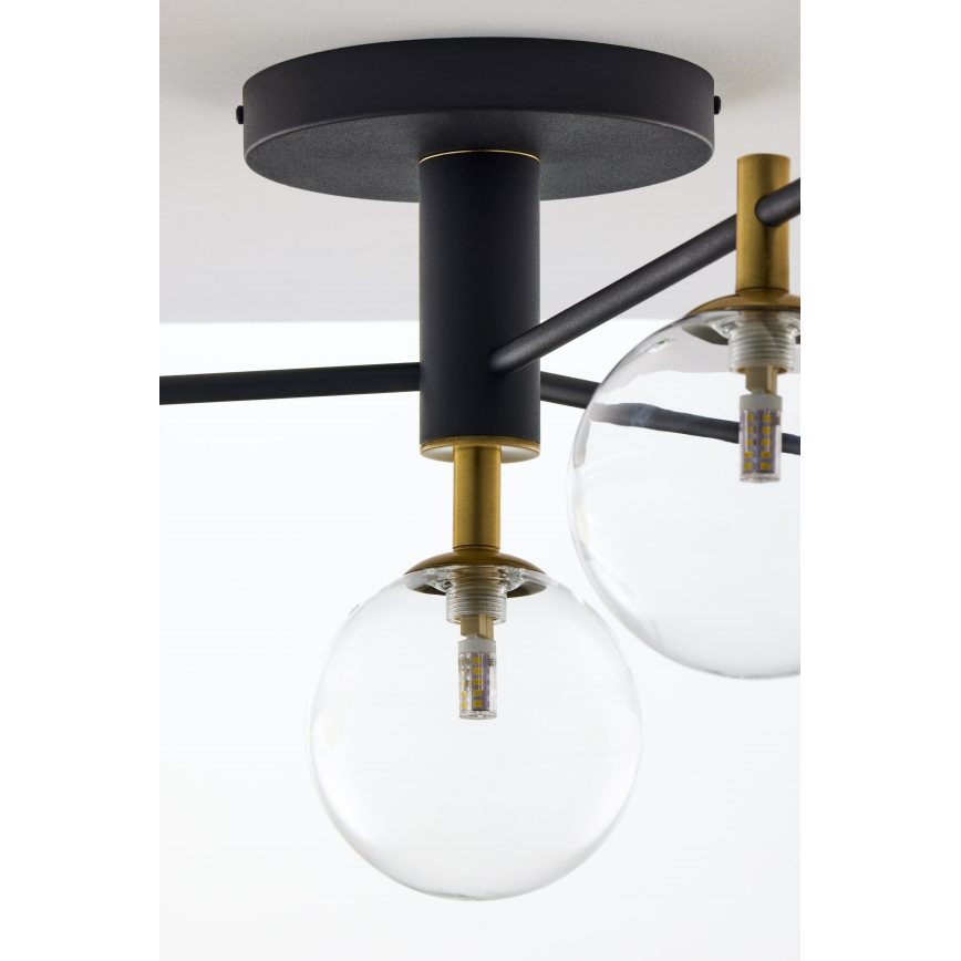 Jupiter 2034 - Lampadario a plafone FIGARO 4xG9/10W/230V nero/oro/beige/limpido
