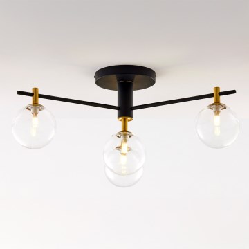 Jupiter 2034 - Plafonnier FIGARO 4xG9/10W/230V noir/doré/beige/transparent