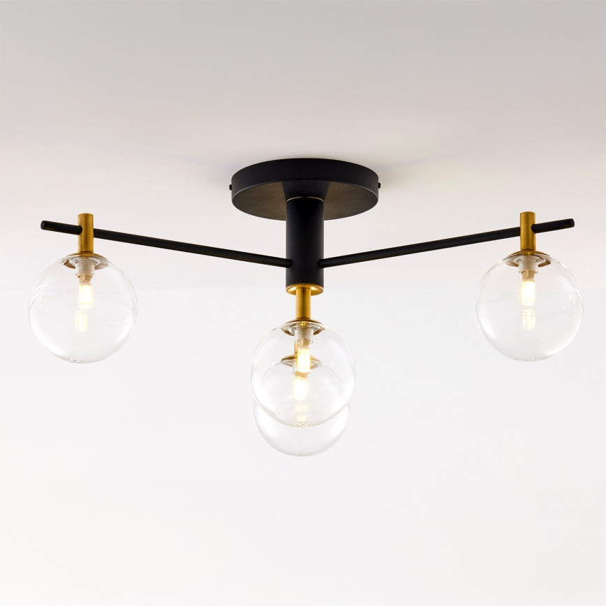 Jupiter 2034 - Plafonnier FIGARO 4xG9/10W/230V noir/doré/beige/transparent
