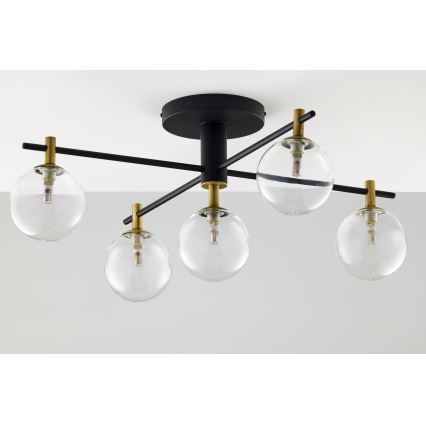 Jupiter 2035 - Aufbauleuchte FIGARO 5xG9/10W/230V schwarz/golden/beige/klar