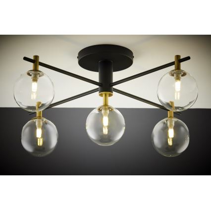 Jupiter 2035 - Aufbauleuchte FIGARO 5xG9/10W/230V schwarz/golden/beige/klar