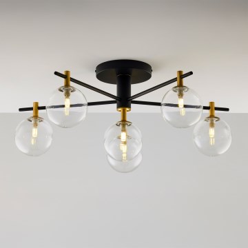 Jupiter 2036 - Plafonnier FIGARO 6xG9/10W/230V noir/doré/beige/transparent