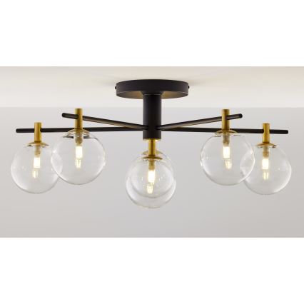 Jupiter 2036 - Plafonnier FIGARO 6xG9/10W/230V noir/doré/beige/transparent