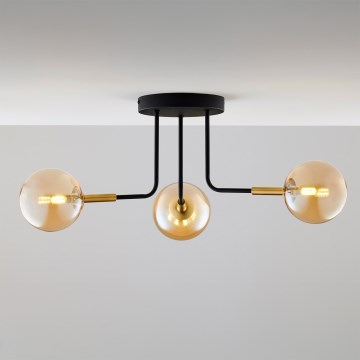 Jupiter 2037 - Lampadario a sospensione con supporto rigido BURANO 3xG9/10W/230V nero/oro/beige