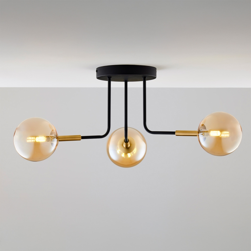 Jupiter 2037 - Lampadario a sospensione con supporto rigido BURANO 3xG9/10W/230V nero/oro/beige