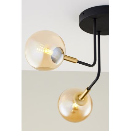 Jupiter 2037 - Lampadario a sospensione con supporto rigido BURANO 3xG9/10W/230V nero/oro/beige