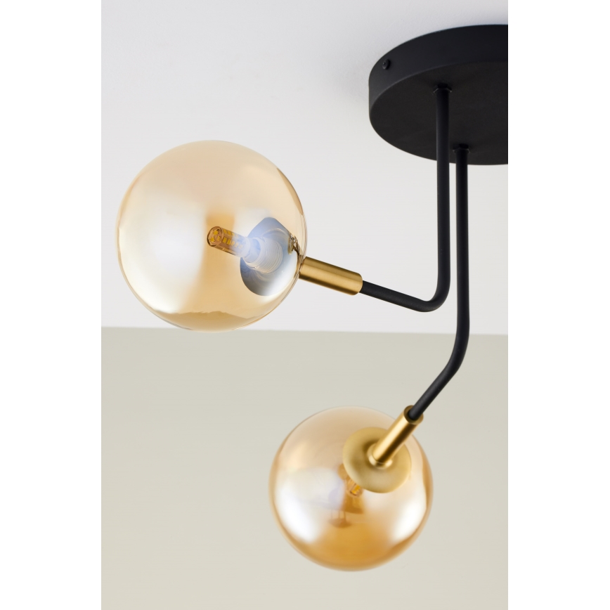 Jupiter 2037 - Lampadario a sospensione con supporto rigido BURANO 3xG9/10W/230V nero/oro/beige