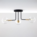 Jupiter 2039 - Lampadario a sospensione con supporto rigido BURANO 3xG9/10W/230V nero/oro/limpido