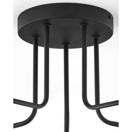 Jupiter 2040 - Lampadario a sospensione con supporto rigido BURANO 5xG9/10W/230V nero/oro/limpido