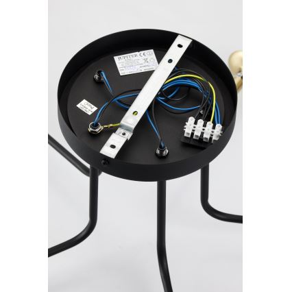 Jupiter 2040 - Lampadario a sospensione con supporto rigido BURANO 5xG9/10W/230V nero/oro/limpido