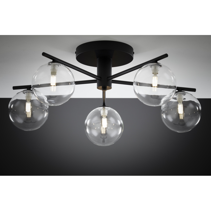 Jupiter 2046 - Lampadario a plafone PRATO 5xG9/10W/230V nero/limpido