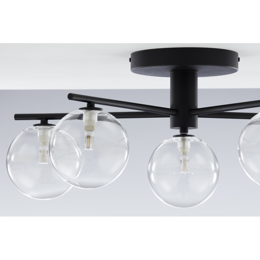 Jupiter 2046 - Lampadario a plafone PRATO 5xG9/10W/230V nero/limpido