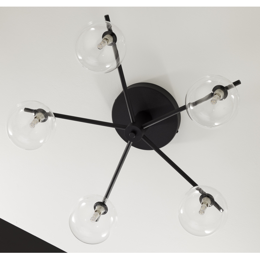 Jupiter 2046 - Lampadario a plafone PRATO 5xG9/10W/230V nero/limpido