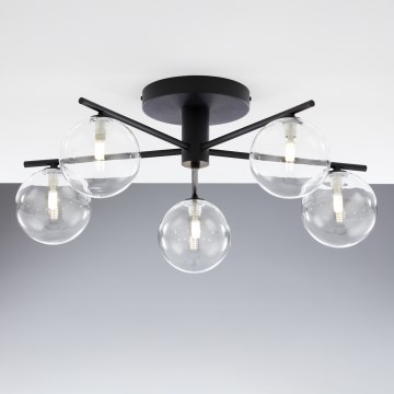Jupiter 2046 - Plafonnier PRATO 5xG9/10W/230V noir/transparent