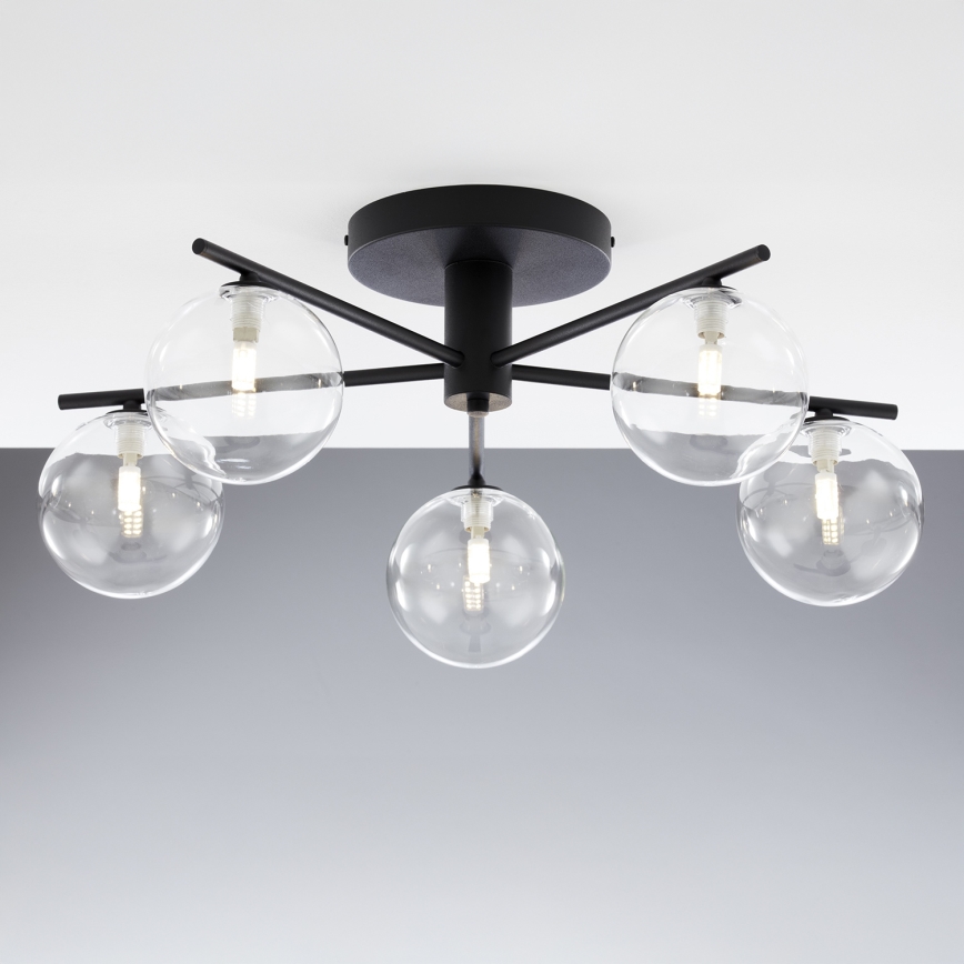 Jupiter 2046 - Plafonnier PRATO 5xG9/10W/230V noir/transparent