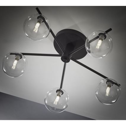 Jupiter 2046 - Plafonnier PRATO 5xG9/10W/230V noir/transparent