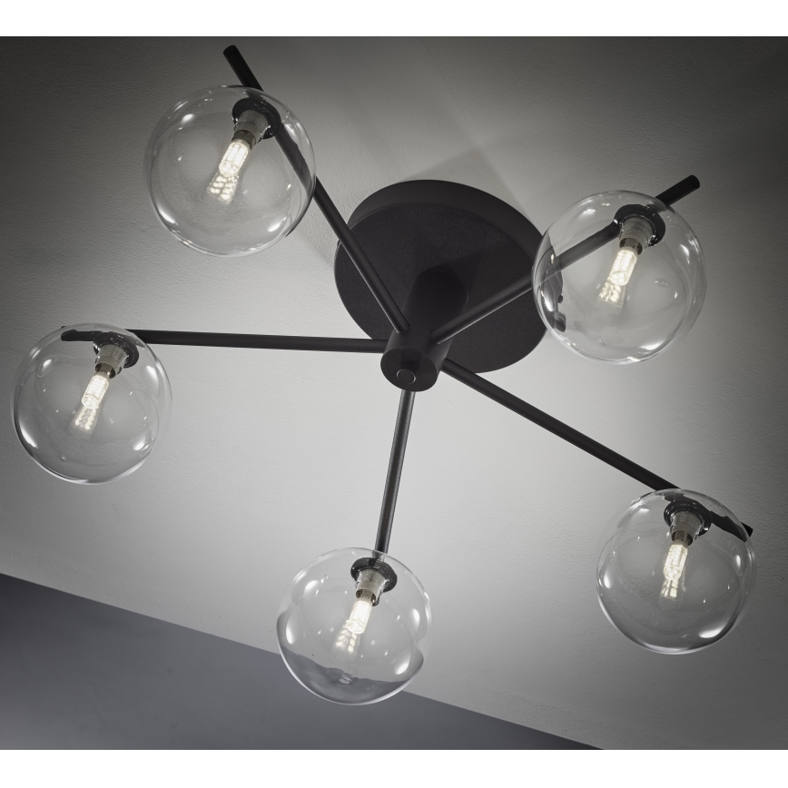 Jupiter 2046 - Plafonnier PRATO 5xG9/10W/230V noir/transparent