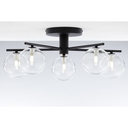 Jupiter 2046 - Plafonnier PRATO 5xG9/10W/230V noir/transparent