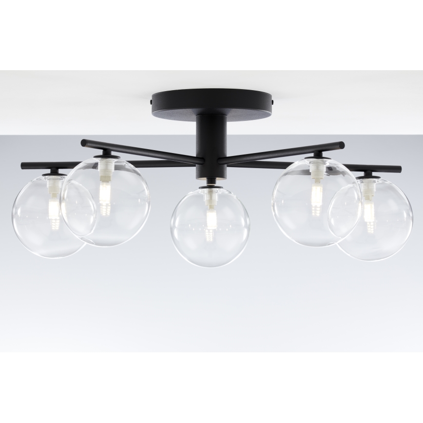 Jupiter 2046 - Plafonnier PRATO 5xG9/10W/230V noir/transparent