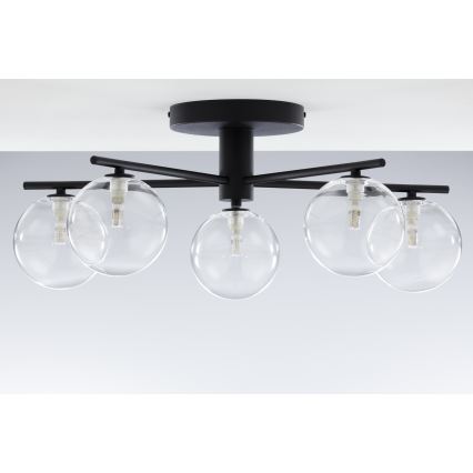 Jupiter 2046 - Plafonnier PRATO 5xG9/10W/230V noir/transparent