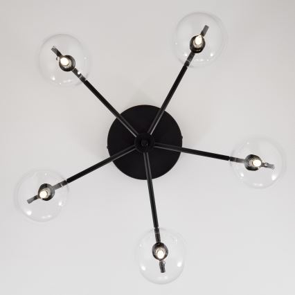 Jupiter 2046 - Plafonnier PRATO 5xG9/10W/230V noir/transparent