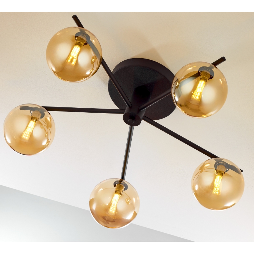 Jupiter 2047 - Lampadario a plafone PRATO 5xG9/10W/230V nero/beige