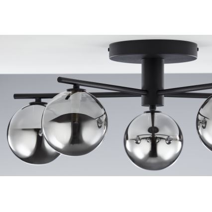 Jupiter 2048 - Aufgesetzte Deckenleuchte PRATO 5xG9/14W/230V schwarz/rauchgrau