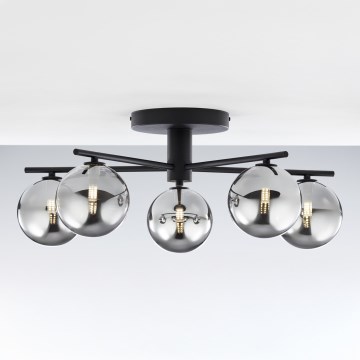 Jupiter 2048 - Lampadario a plafone PRATO 5xG9/14W/230V nero/grigio fumé