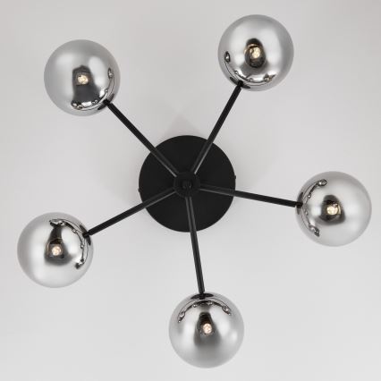 Jupiter 2048 - Plafonnier PRATO 5xG9/14W/230V noir/gris fumé