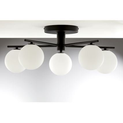 Jupiter 2049 - Lampadario a soffitto PRATO 5xG9/14W/230V nero/bianco