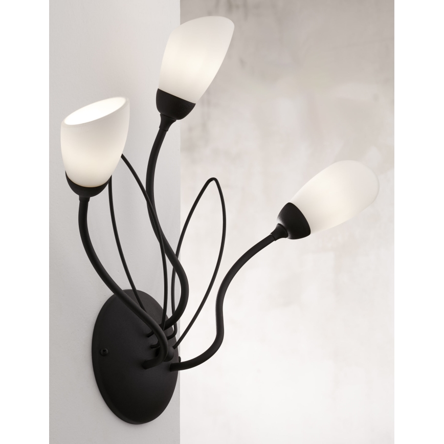 Jupiter 2059 - Applique murale GLORIOSA 3xG9/14W/230V noire