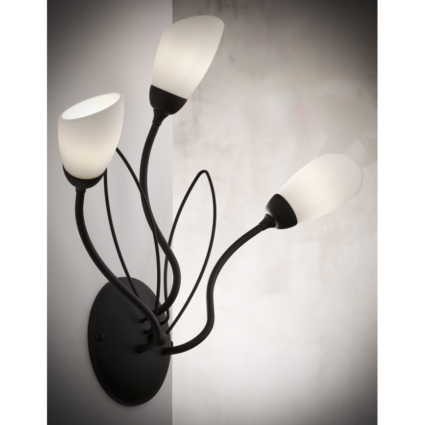 Jupiter 2059 - Applique murale GLORIOSA 3xG9/14W/230V noire