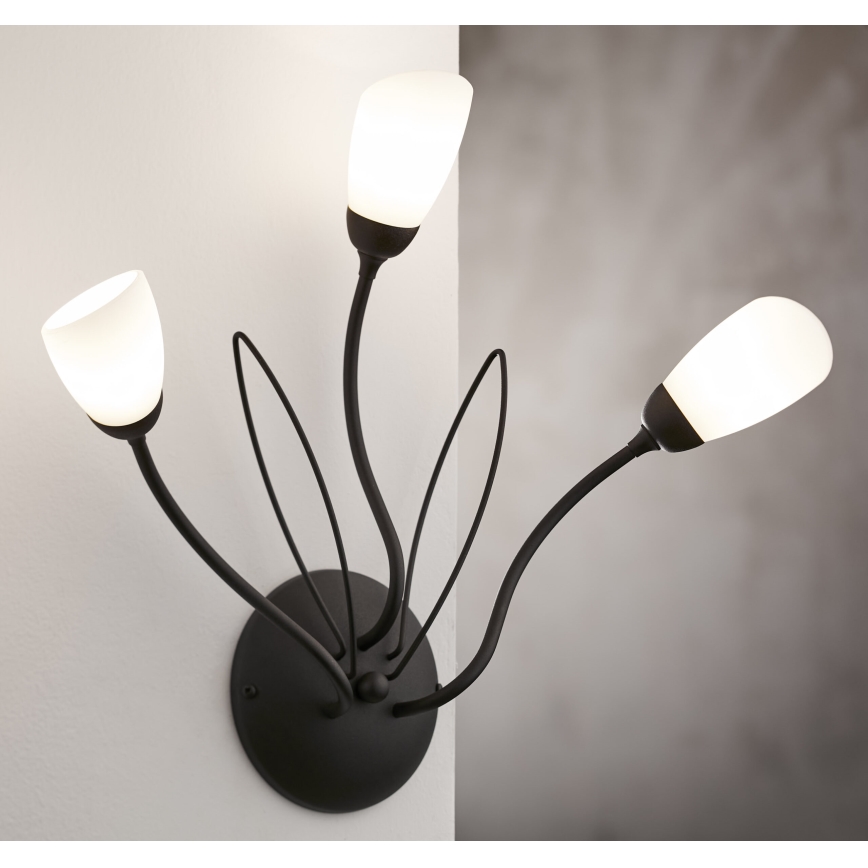 Jupiter 2059 - Applique murale GLORIOSA 3xG9/14W/230V noire
