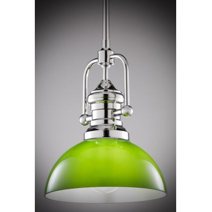 Jupiter 2071 - Deckenleuchte mit Stange PLATINO 1xE27/15W/230V grün/glänzender Chrom