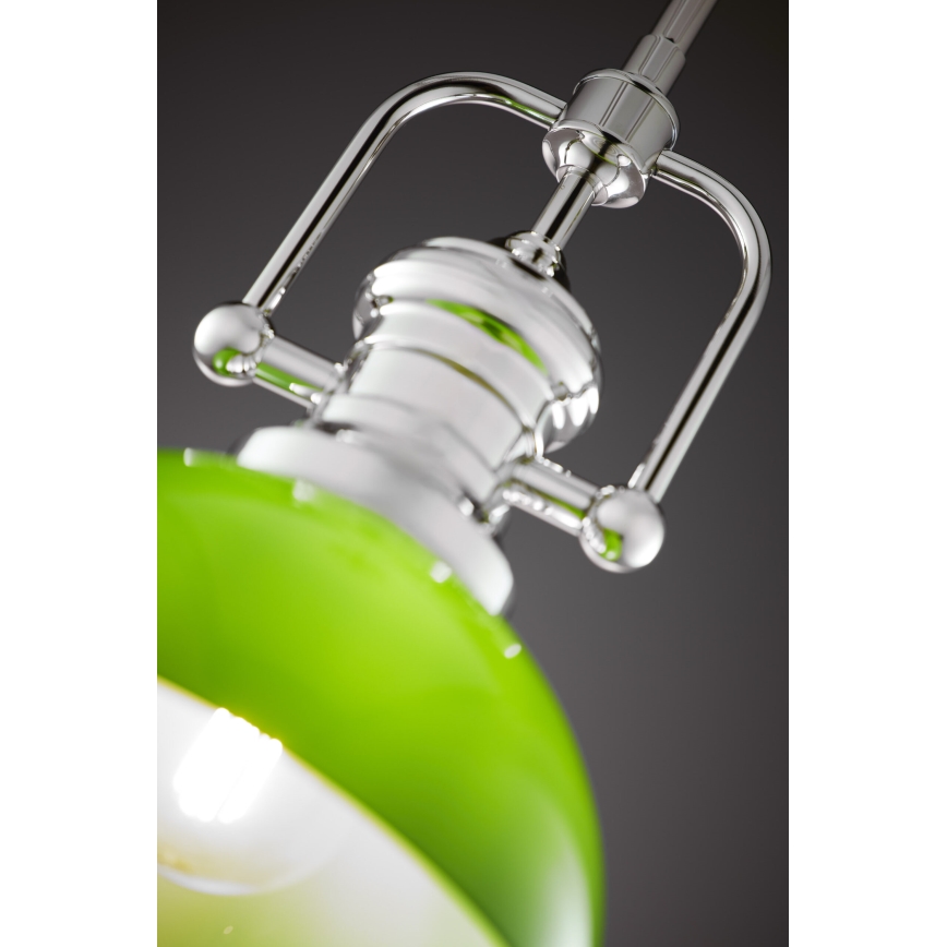 Jupiter 2071 - Lampadario su asta PLATINO 1xE27/15W/230V verde/cromo lucido