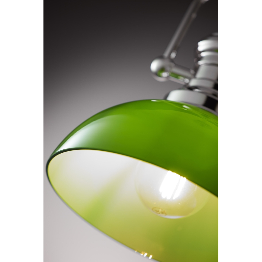 Jupiter 2071 - Lampadario su asta PLATINO 1xE27/15W/230V verde/cromo lucido